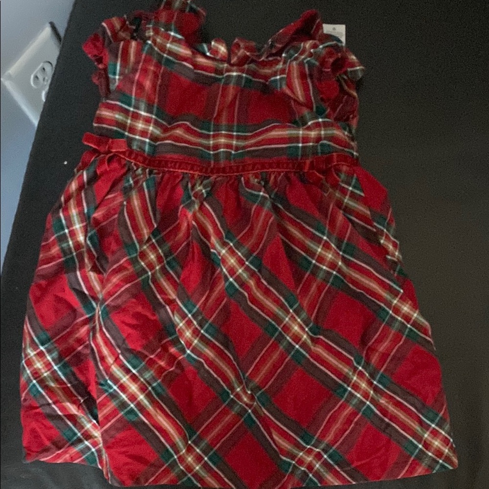 Red Plaid Ruffle Dress